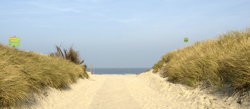 Weg von Ferienwohnung zum Strand auf Norderney