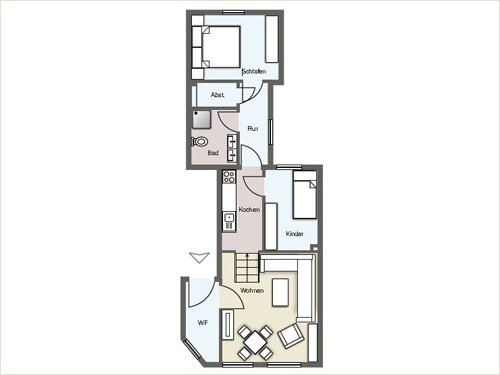 Grundriss Ferienwohnung auf Norderney